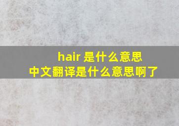 hair 是什么意思中文翻译是什么意思啊了